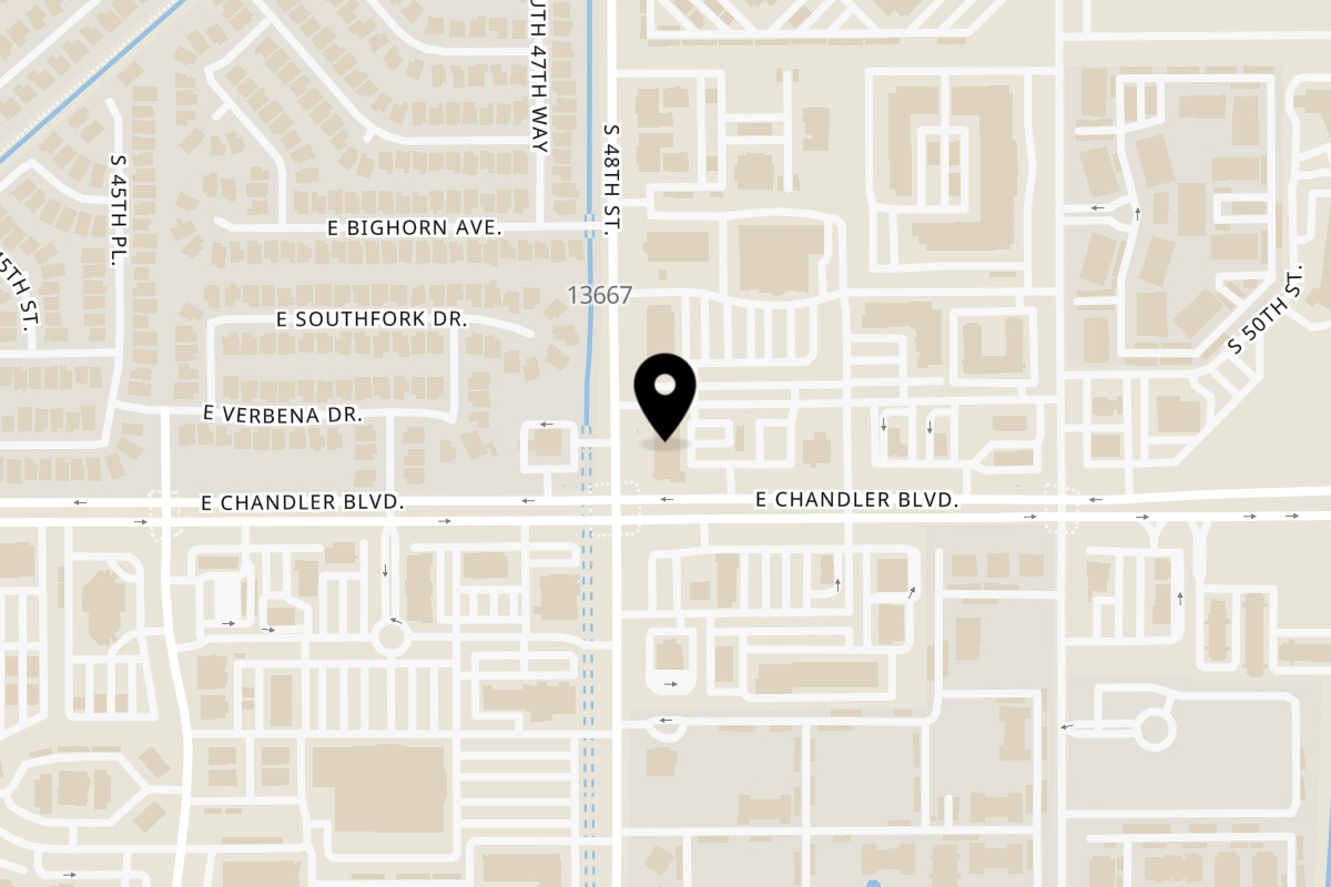Map showing the location of Tukee's Sports Grille on 4804 E Chandler Blvd in Phoenix